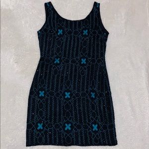 Vintage Laurence Kazar Beaded Cocktail Dress L 8